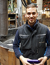 Sinan Kaleli, 25, supervisor of the core-making shop at Kurtz Eisenguss