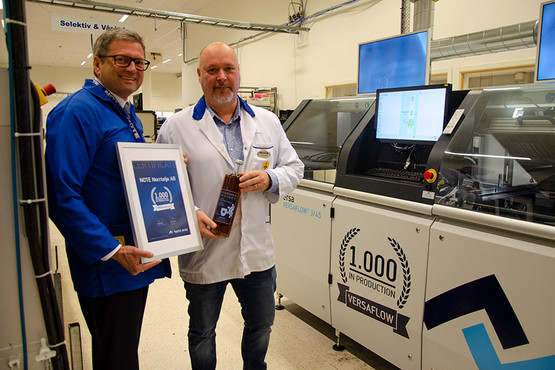 Official handover of the 1,000th VERSAFLOW 3/45 to NOTE in Norrtälje, Sweden