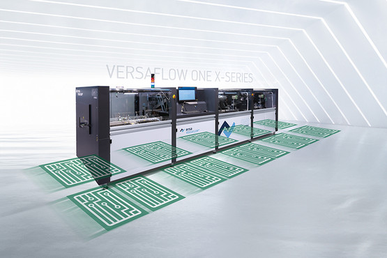 With two x-variable soldering modules and up to 4 solder pots, the VERSAFLOW ONE XX enables high-speed throughput with high soldering quality at low investment costs