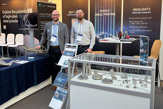 On hand to answer questions at the Kurtz Ersa stand at the AM Forum 2024: 3D experts Steffen Heiland (left) and Daniel Kubat