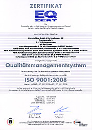 MBW Certificate ISO 9001:2008