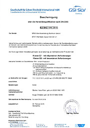 MBW Certificate DIN 2303